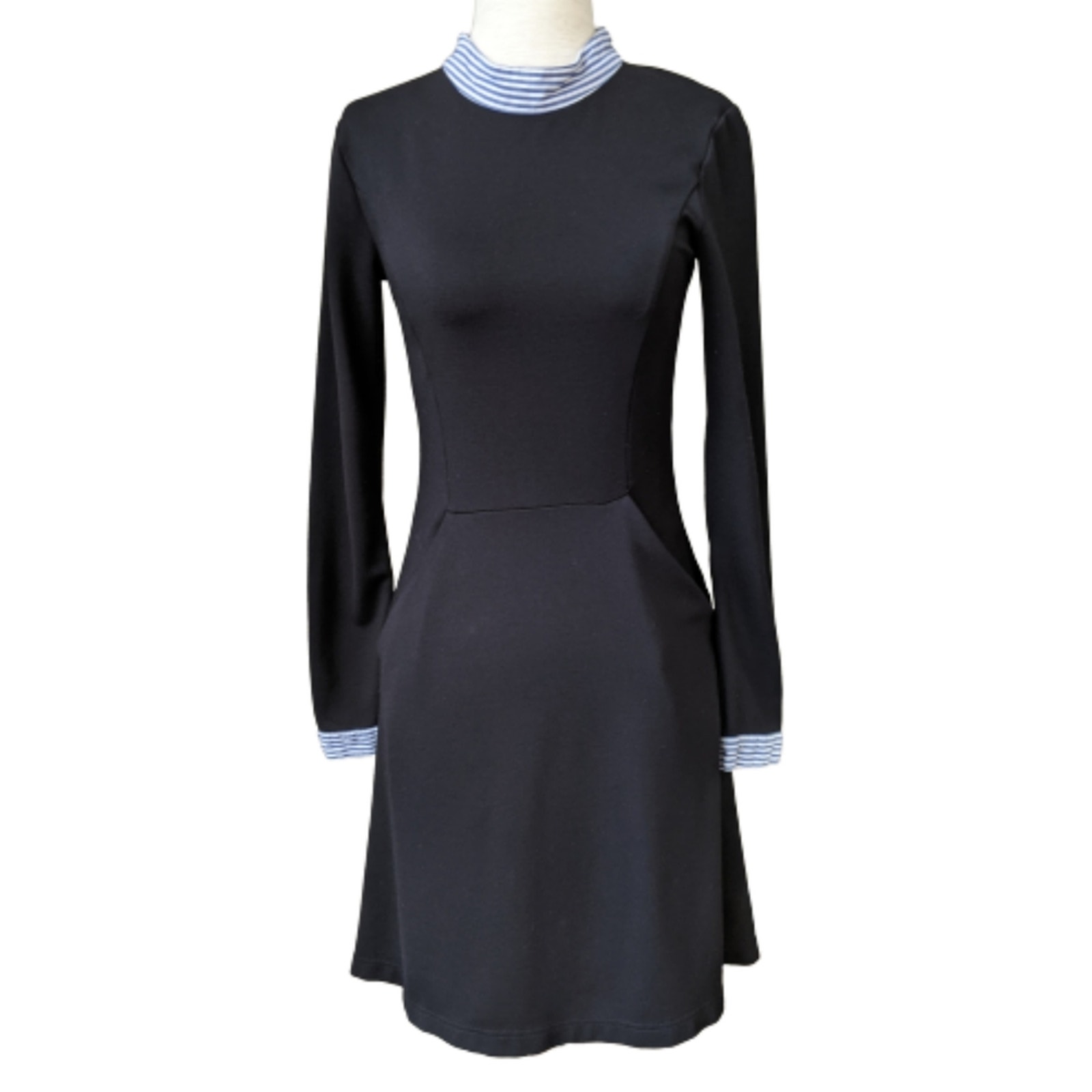 Slate & Willow Striped Trim Ponte Dress 2